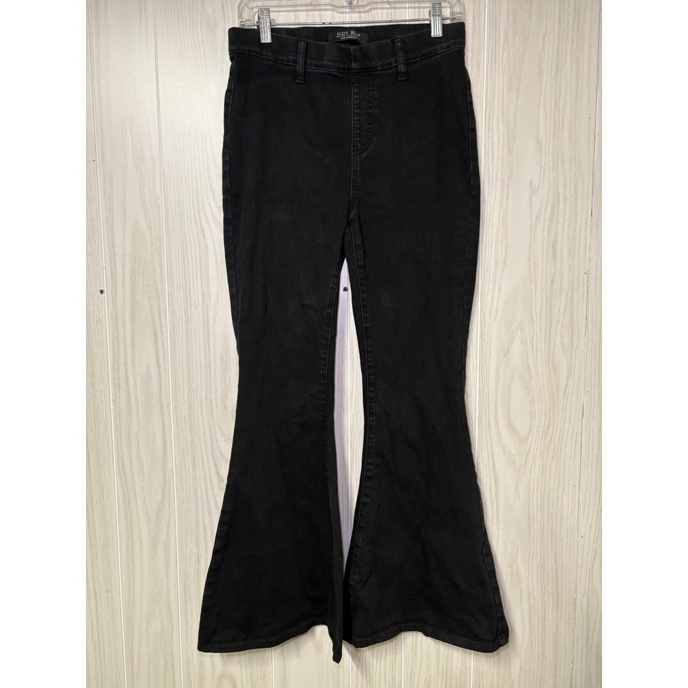 Judy Blue Pull On Super Flare Jeans Black‎ Stretch Size 7/28